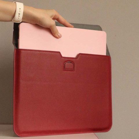 Чохол-папка Leather Sleeve для MacBook Pro 14" M1 (2021) Wine red